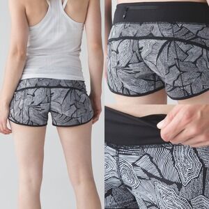 Lululemon Speed Shorts Dottie Tribe Womens Size 8 Lined Running‎ Active W7A19S